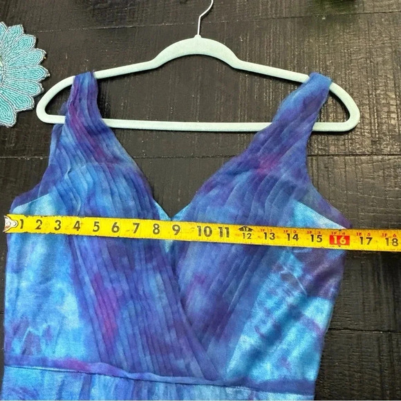 NWOT Rene Ruiz Collection V-neck Floral Organza Gown Maxi Sleeveless Dress sz 8 - Picture 12 of 16